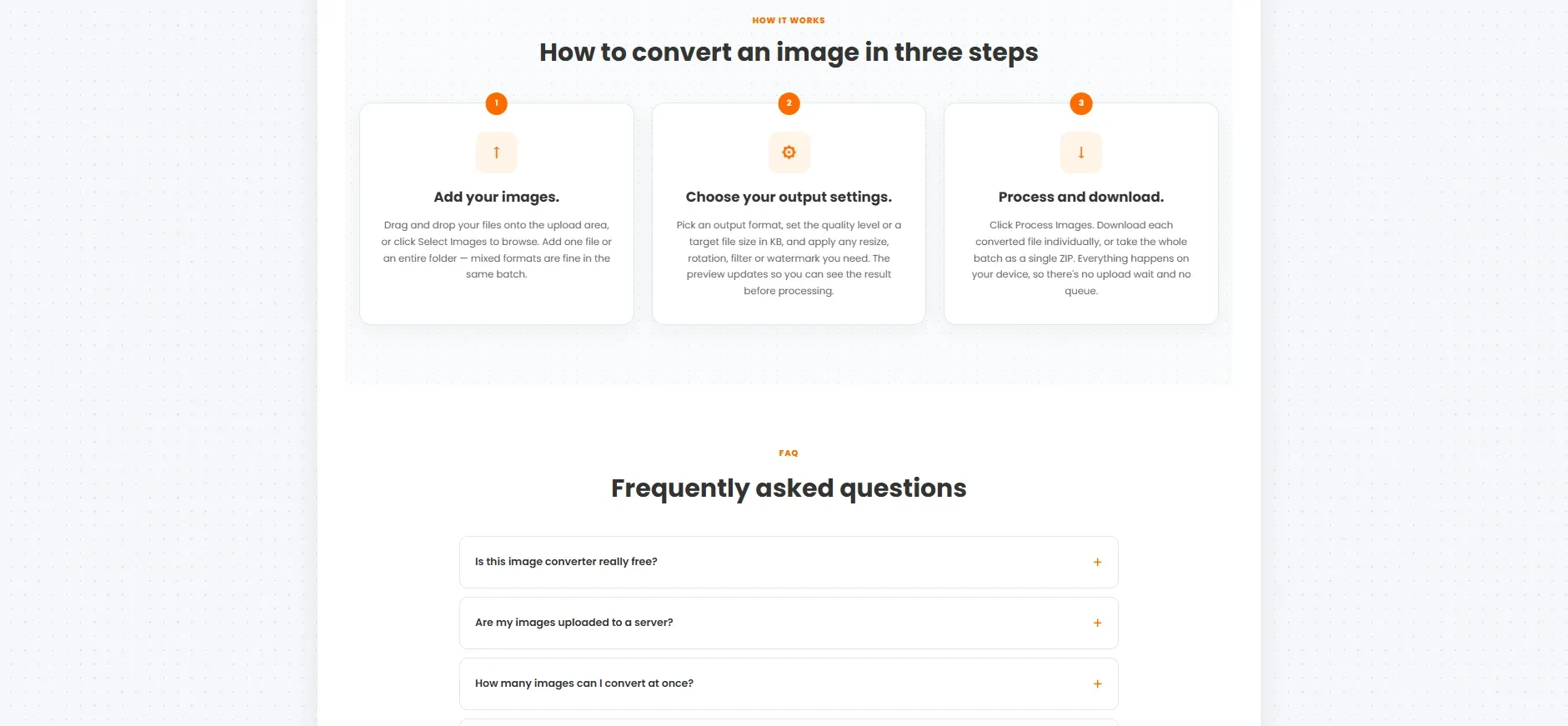Image Converter & Compressor — website layout