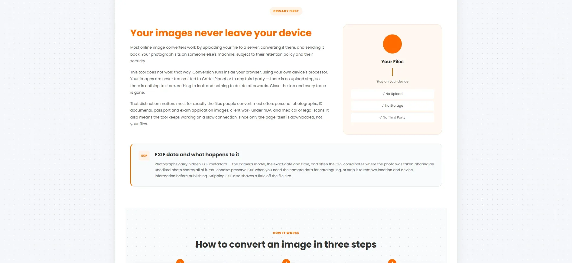 Image Converter & Compressor — website layout