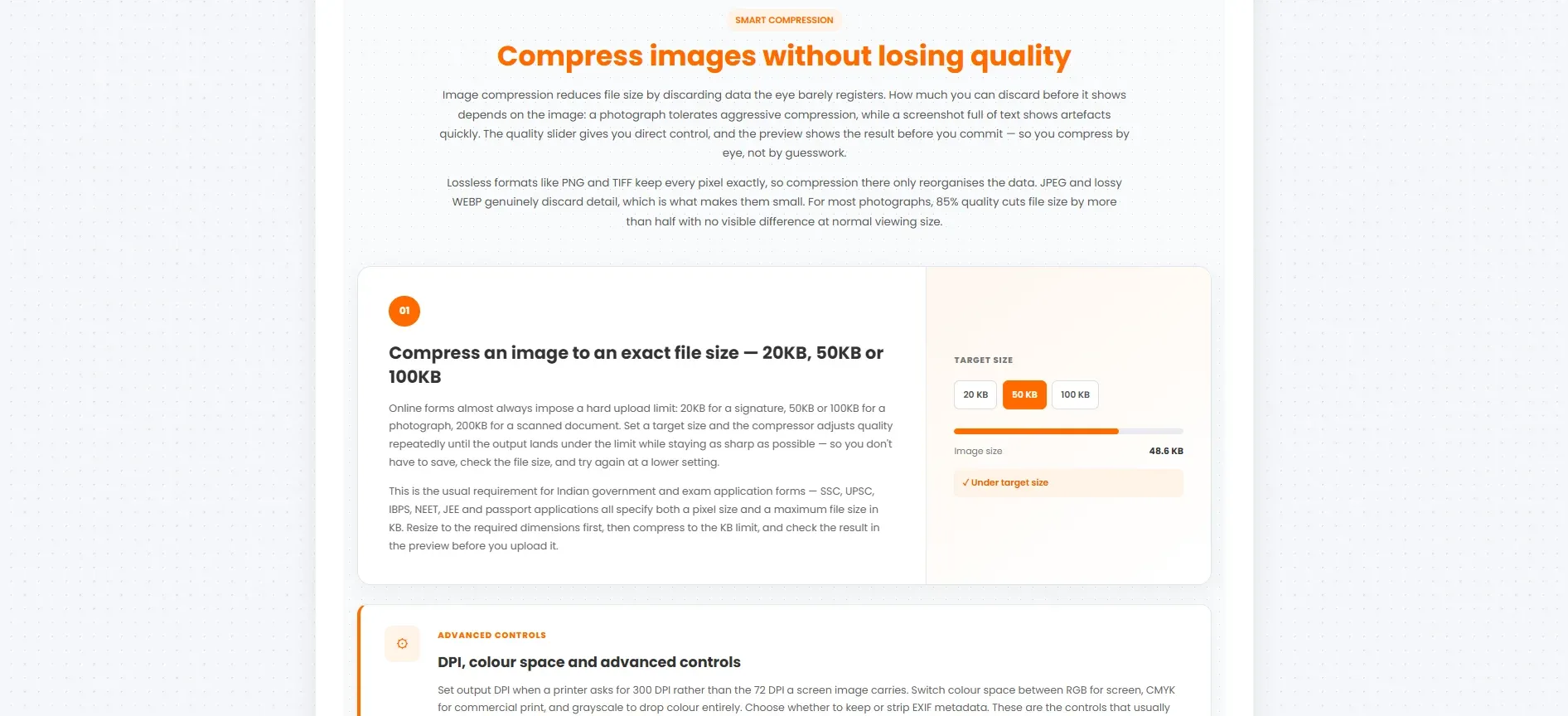 Image Converter & Compressor — website layout
