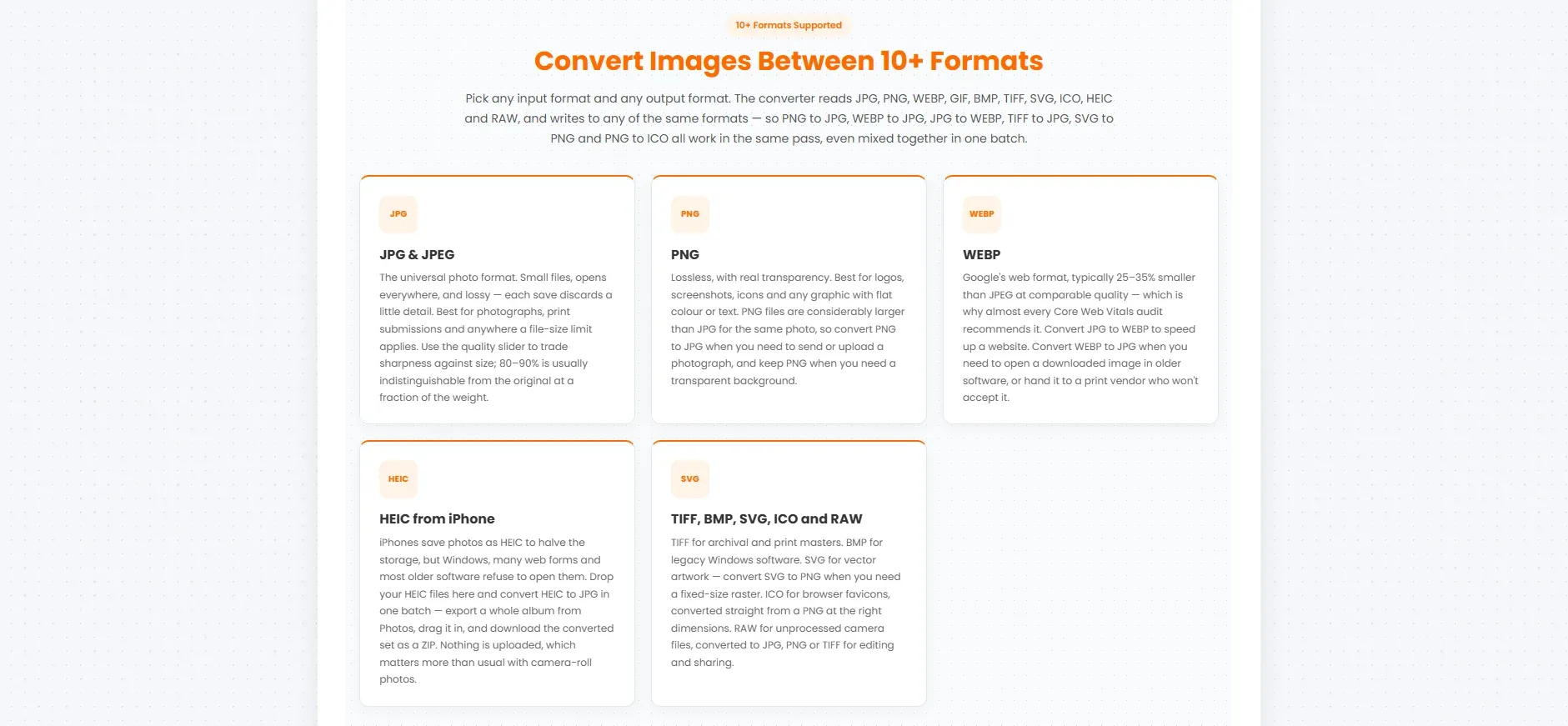 Image Converter & Compressor — website layout