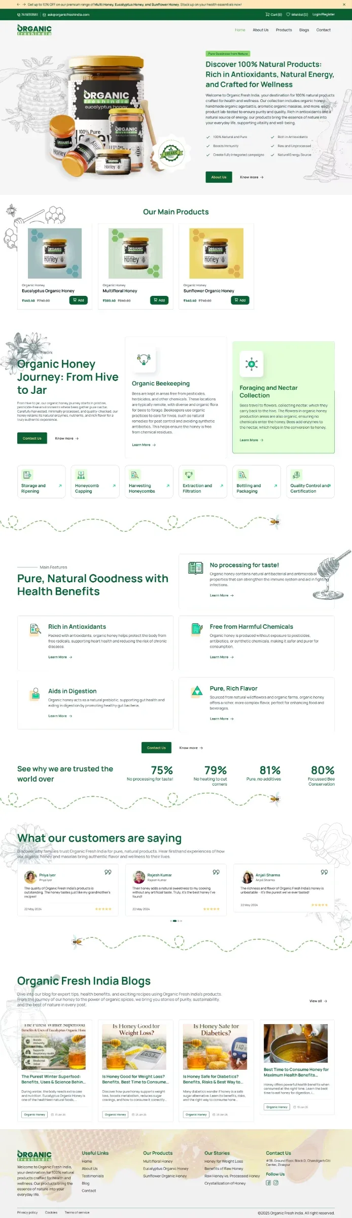 Organic Fresh India website screenshot